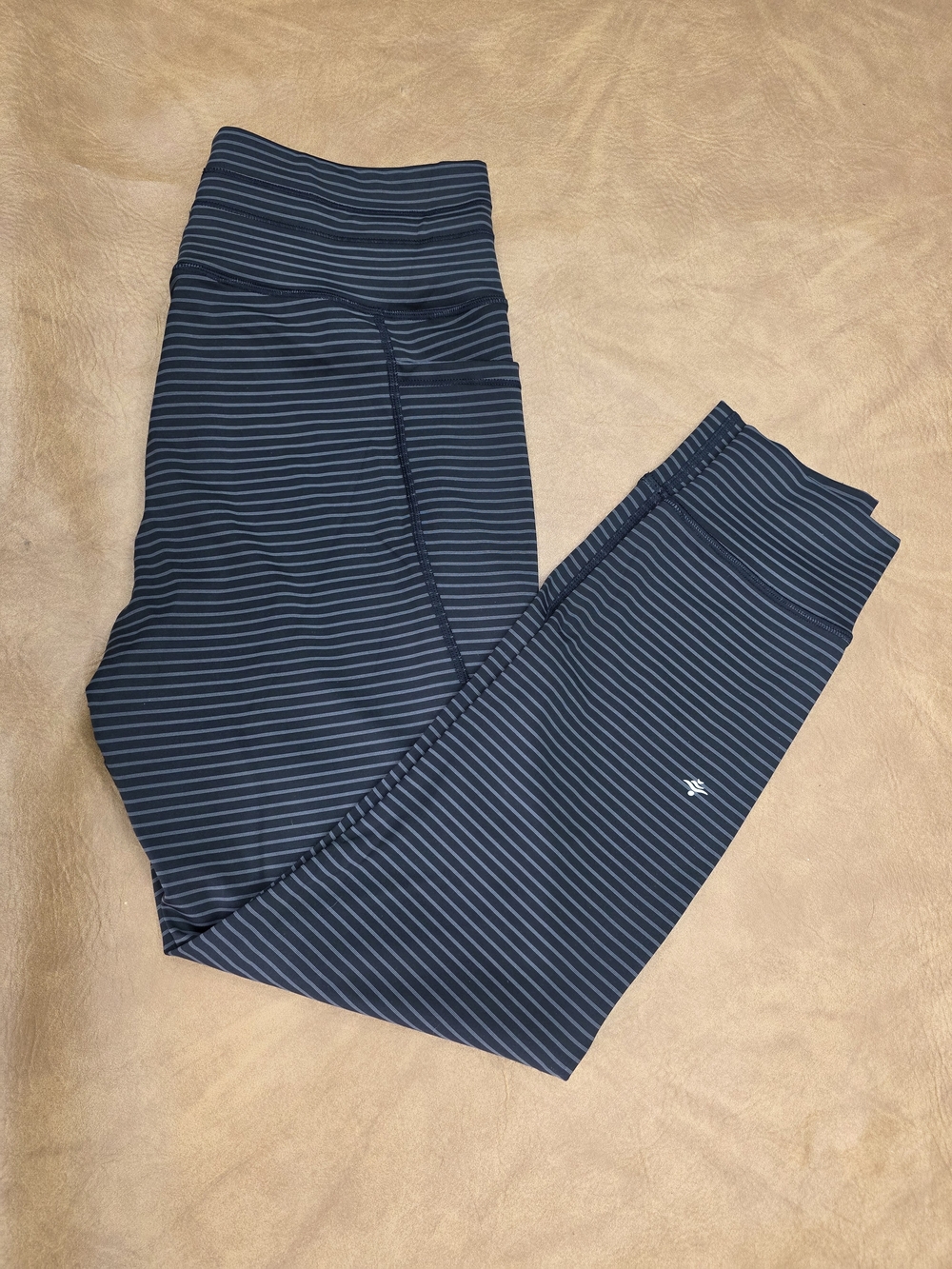Halara High Waisted Drawstring Striped Yoga Leggings With Pockets